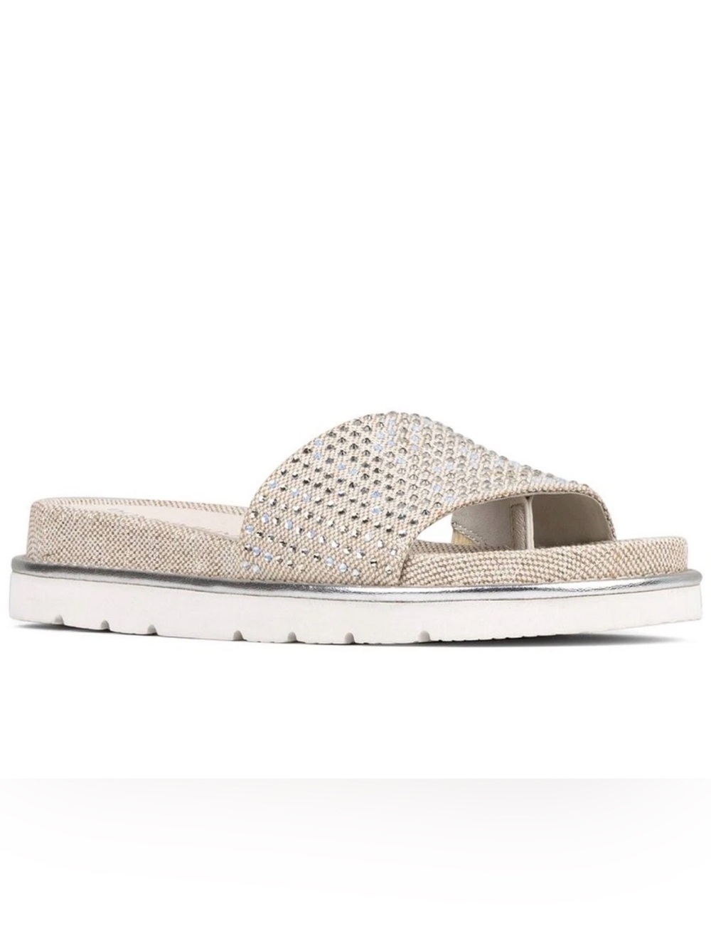 Donald J. Pliner Champagne Sparkle Slide Sandals Joellasp sz. 8